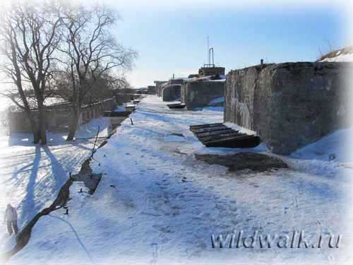 Прогулка по поверхности форта Тотлебен. Зима. Фото.